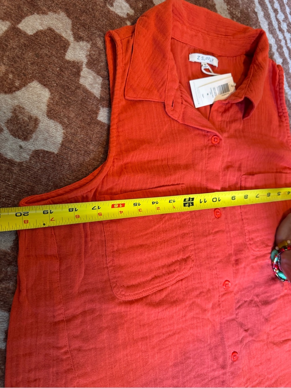 Z Supply red cotton gauze tank shirt dress size medium new with tags - Picture 4 of 9